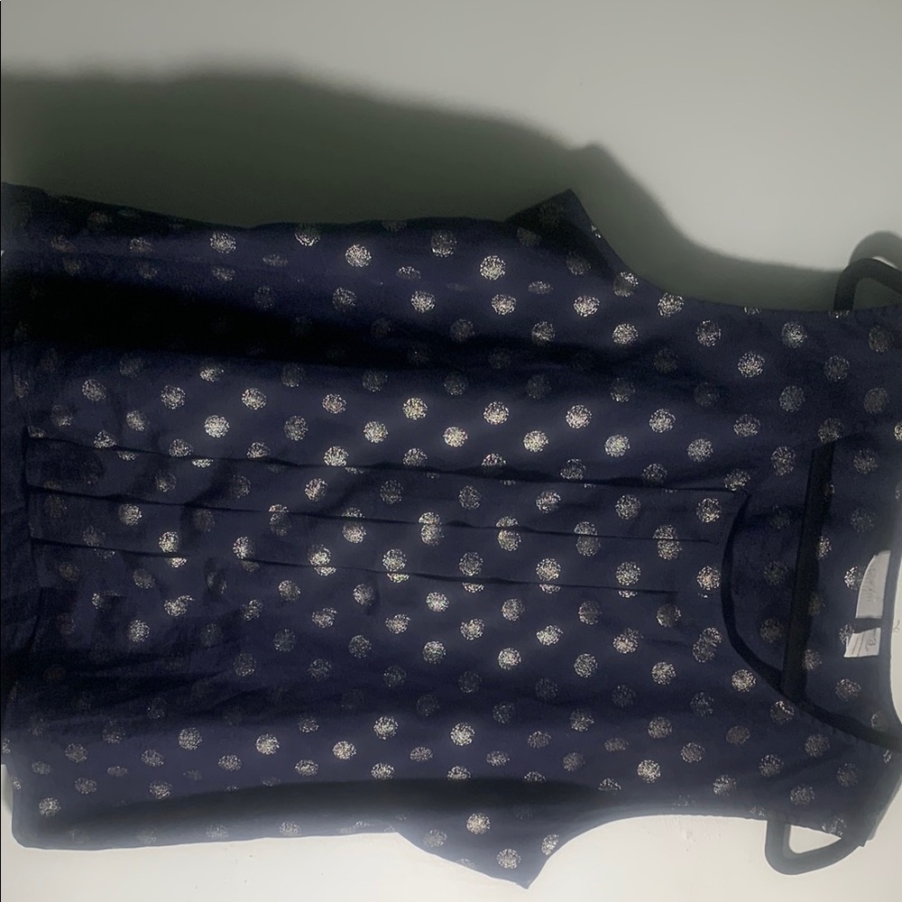 Navy Blue Polka Dot Blouse